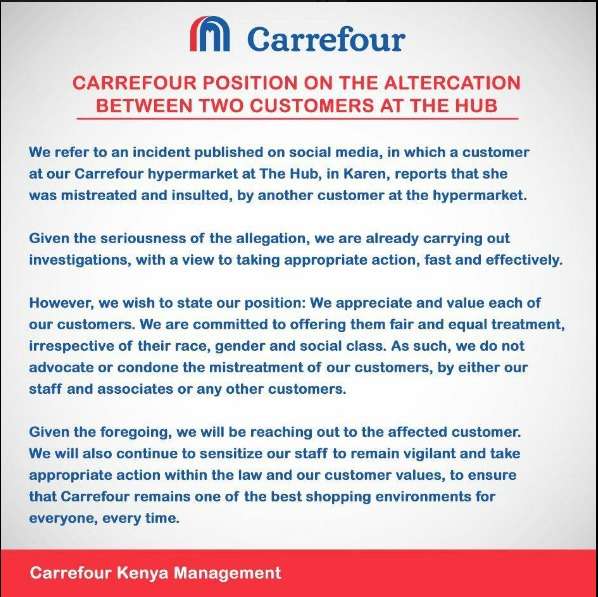 Carrefour Statement